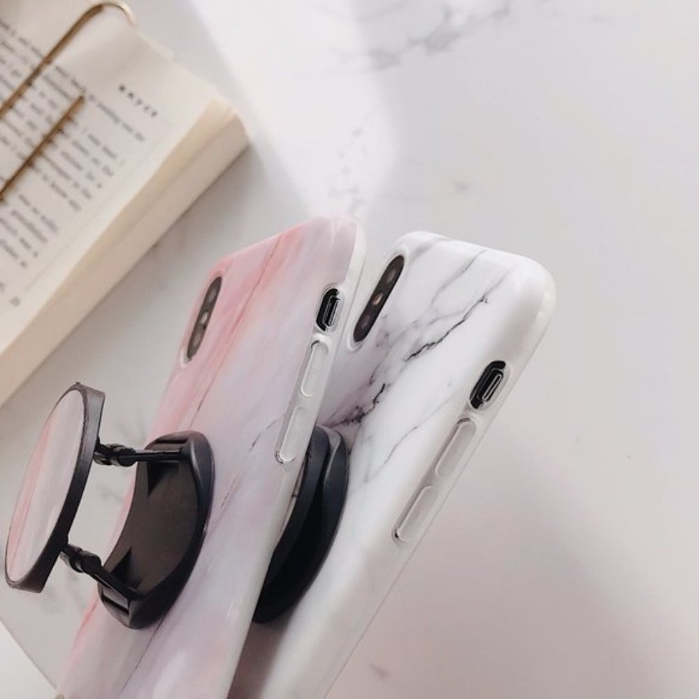 NEW iPhone 13/12/11/Pro/Max/XR/8/SE Marble W/ Holder - Picture 3 of 5